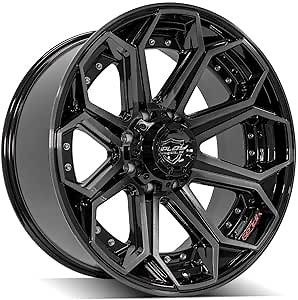 4PLAY Wheels 4P80 22 Inch Rims Fit 8x170 22x10 Gloss Black Brushed with Tinted Clear (Set of 4)