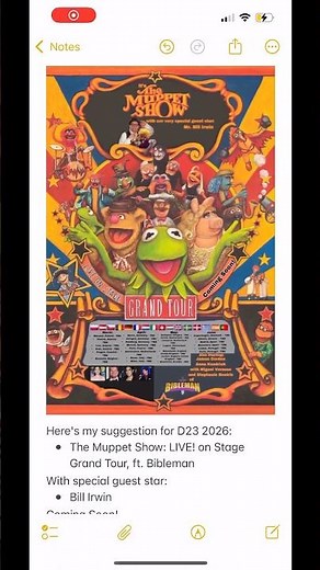 The Muppet Show: LIVE! on Stage Grand Tour, guest starring Bill Irwin D23 2026 Announcement #shorts