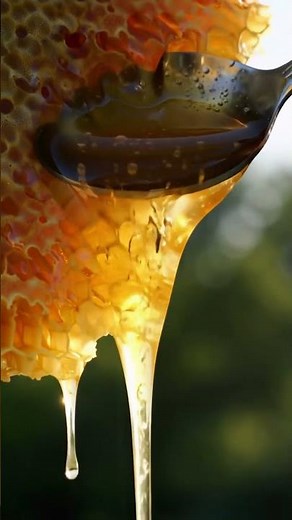 Golden Honey Dripping from the Comb #honeycomb
