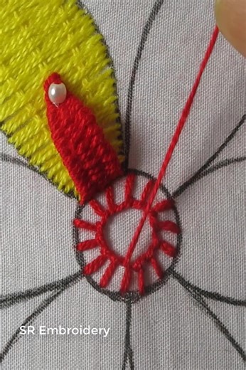 hand embroidery fancy flower🌺embroidery for beginner💕 #reelsfb #viral #reelsviral #viralvideo #embroidery #tutorial #datenight | SR Embroidery