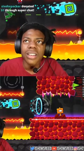 ISHOWSPEED ATTEMPTS FINGERDASH IN GEOMETRY DASH PART 3 #ishowspeed #speed #gaming #geometrydash