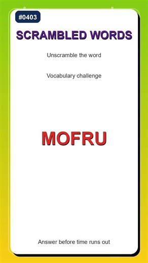Scrambled Words Challenge #0403 | Unscramble the Word Fast