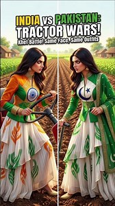 India🇮🇳 vs Pakistan🇵🇰 Farming Battle 😱 #ai #india #challenge #tractor #shorts