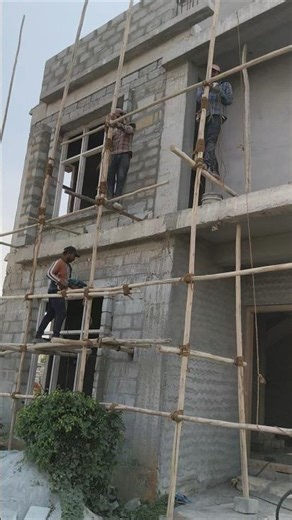 Beautiful Front Elevation Techniques | Scaffolding work | Drilling machine work techniques #shorts