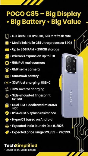 POCO C85, Xiaomi’s Budget Smartphone Offering for 2025