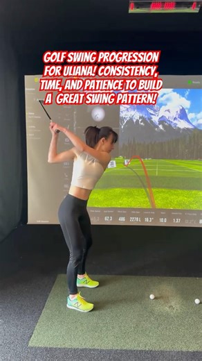 Golf swing progression for Uliana! Consistency, time, and patience to build a great swing pattern!
