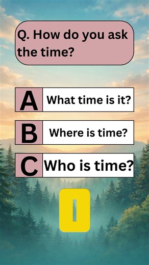 How Do You Ask the Time? Easy English Quiz #EnglishQuiz #LearnEnglish #QuizTime #GKQuiz #shorts