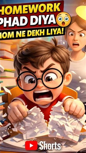 Homework Tod Diya Aur Mom Ne Pakad Liya 😱 | Funny School Shorts 😂 #shorts #funnyshorts