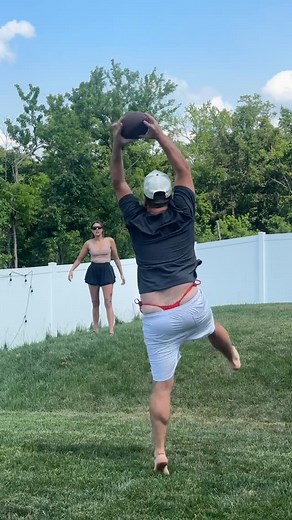 Tucann®️ on Instagram: "We share backyards and swimsuits 😅 #funny #viral #trending #public #couples #prank #fail"