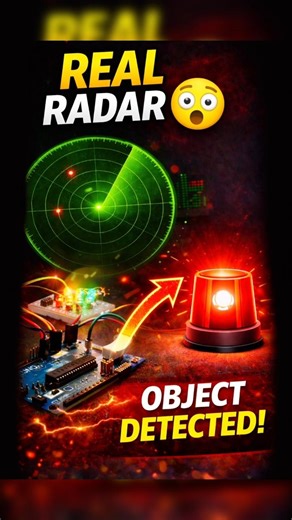 😱 Homemade Radar System Using Arduino (Real Working!)#experiment #project #shorts