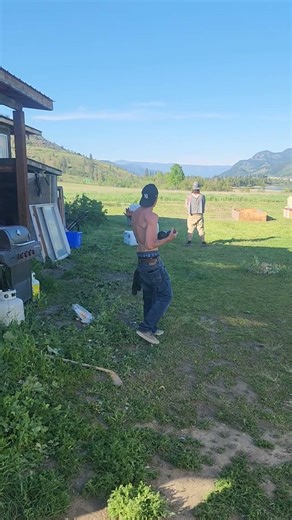 Getting shot with a potato gun #trending #launcher #shooting #viral