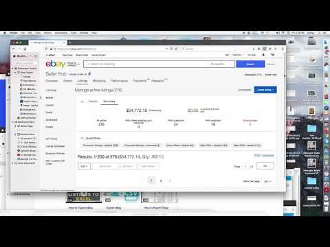 Ebay Export Listings to Spreadsheet