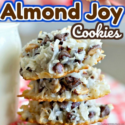 ALMOND JOY COOKIES - the absolute BEST!! Recipe --> https://bit.ly/3fBKfek These 4-ingredient Almond Joy Cookies are so EASY and Delicious! Such a hit with everyone! | Kitchen Fun With My 3 Sons