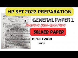 HP SET GENERAL PAPER 1 | PREVIOUS YEAR QUESTIONS | SOLVED PAPER | PREPARE FOR HPSET 2023