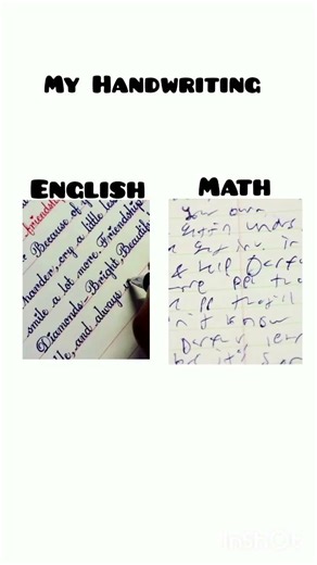 my handwriting english vs math #subject #school #class #funny #song #pop #kpop #bts #blackpink