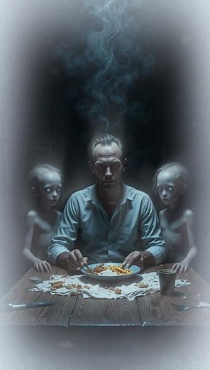 Four Hungry Alien Children With Blue Eyes Asked for Leftovers Sci Fi Short Story