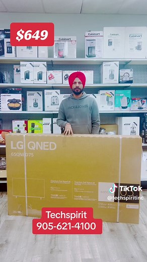 Experience immersive entertainment with the LG 65QNED75. This 65-inch QNED TV delivers stunning visuals with Quantum Dot NanoCell technology, ensuring vibrant colors and sharp contrast. Its α7 Gen4 AI processor enhances picture quality, while Dolby Vision IQ and Dolby Atmos provide cinematic audio-visual experiences. With smart features like webOS and voice control, enjoy seamless access to your favorite content. #smarttv #qned #tv #sale #led #television #brampton #gta #toronto #capcut