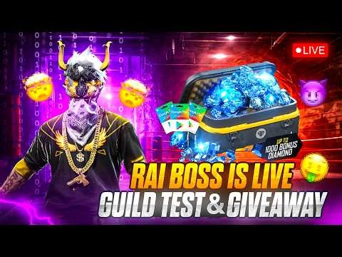 RAI BOSS LIVE 🔴 | 💎 DIAMOND GIVEAWAY | GLOBAL TOP 1 GUILD JOIN
