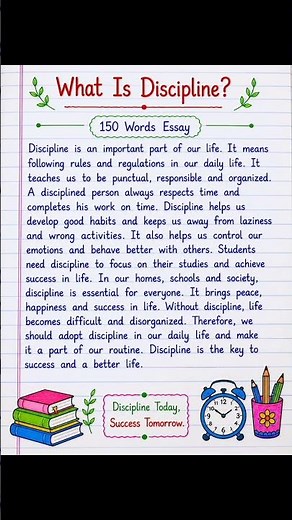 What is Discipline? 📘 | 150 Words | Discipline Awareness Short Video
