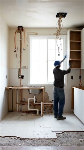 Transforming kitchens into dream spaces. #RapidRenovation #ai #Demolition #BeforeAfter #Shorts