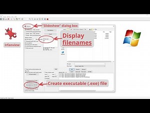 Use Irfanview to create an EXE (not .mp4) photo slideshow (with filenames, date, etc. displayed).