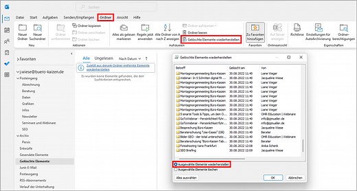 Outlook gelöschte Termine wiederherstellen: 3 einfache Wege