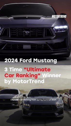 4.6K views · 6.3K reactions | Ford’s iconic pony car has great engines and classic styling. Even the base model is surprisingly fun and V-8 versions provide outrageous performance. This is why the 2024 Ford Mustang is ranked as the number one performance coupe in MotorTrend’s Ultimate Car Rankings. Ford Motor Company #Ford #FordMustang Learn more here: https://bit.ly/4fmaZi0 | MotorTrend | Facebook