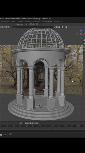 Gazebo in Blender Raw modeling