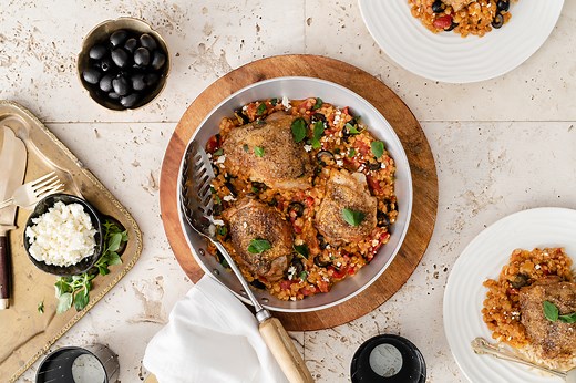 One Pan Mediterranean Chicken & Lentils