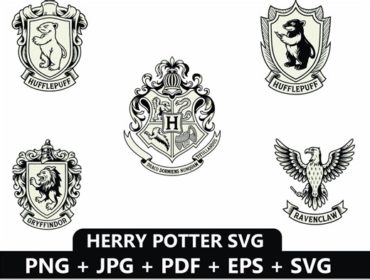 Harry Potter Svg Magical Wizard Hogwarts Clipart for Shirts Mugs Stickers Vinyl Cutting Digital Download SVG - Etsy