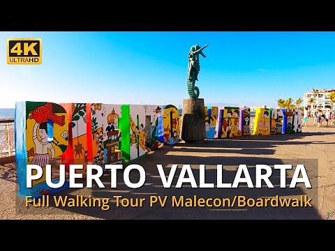 Full Puerto Vallarta Malecon/Boardwalk Walking Tour | Romantic Zone & Downtown PV (March 24, 2022)