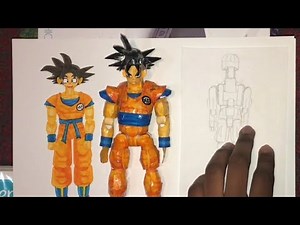 Drawing Son Goku Paper Action Figure | How To Make A Mini Paper Action Figure Episode 1