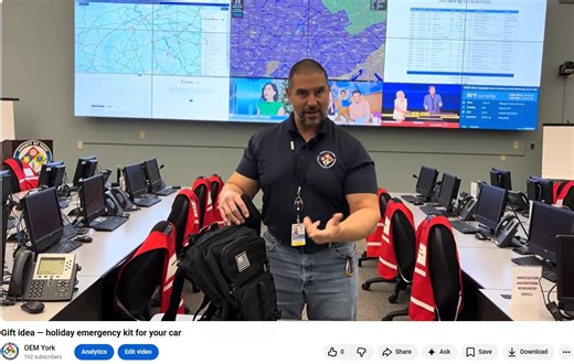 ICYMI: Build yourself an emergency kit to prepare for disasters and other incidents. For more ideas on what to put in your kit, click here: https://shorturl.at/dF2yC | York County PA Office of Emergency Management