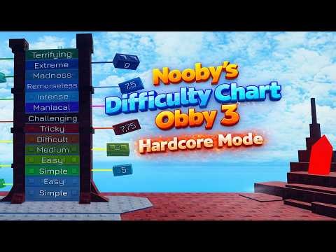 Roblox - Nooby's Difficulty Chart Obby 3 (Hardcore mode) - [Full Walkthrough]