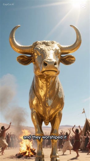 Golden Calf: Israel Worships an Idol While Moses is on the Mountain! (Exodus 32) #bible #shorts