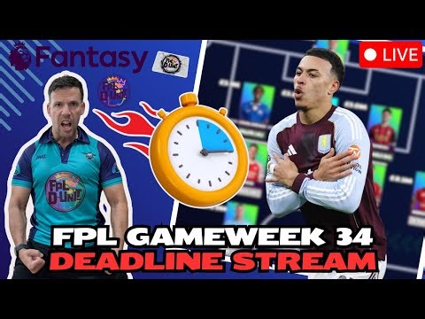 A -12HIT ROGERS IN GABRIEL CAP?🐐🔥FPL GW34 LIVE DEADLINE STREAM🚨| Fantasy Premier League Tips 2025/26