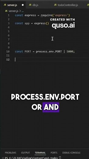 How to setup a express server #coding #shorts