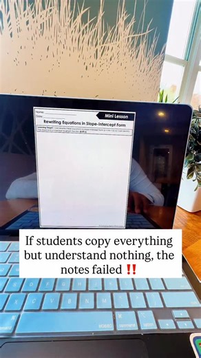 Stephanie Marrero | Teacher Tips on Instagram: "Good guided notes should: ✔ cue thinking (not just copying) ✔ reduce confusion before practice starts ✔ make the math visible, not buried in text That’s why I do notes differently. If you want… ✅ DONE-FOR-YOU guided notes for 7th grade, 8th grade, or Algebra 1 that are scaffolded, aligned, and ready to teach ➡️ Comment CURRICULUM OR ✅ A repeatable system + editable templates to design your own guided notes (without starting from scratch every unit)