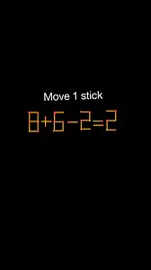 Move 1 matchstick to make equation true | math riddles | Brain test | math puzzle #mathpuzzle #braintest #matchstick #reels | Math Puzzle
