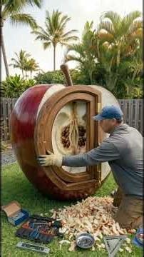 Building A Luxury Home Inside A Giant Apple | Timelapse