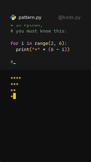 kodx | Creator & Programmer on Instagram: "Do you know how to make patterns in python? In this short codng tutorial, Ill show you how."