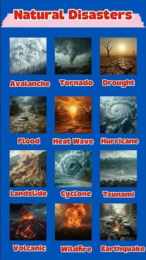 🌍 Learn 12 Natural Disasters 🌪️🔥🌊 | English Vocabulary for Kids with Pictures | Gon Gon Edu