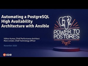 Automating a PostgreSQL High Availability Architecture with Ansible
