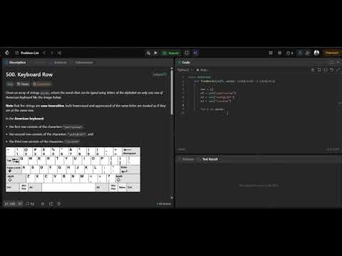 Keyboard Row | LeetCode 500 | Day 12 DSA Challenge | 59/1000 🚀🔥