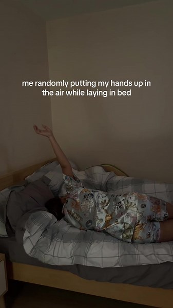 the universal pose while laying on bed #relatable #bedtok #sleeptok #viral
