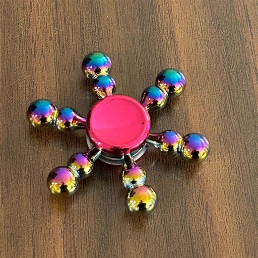 Rainbow Atomic Sphere Fidget Spinner, Metal 6-arm Orbit Kinetic Desk Toy, Iridescent Planetary Spinner - Etsy