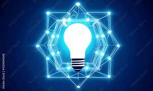 Glowing bulb symbolizing innovation and creativity, powered by electricity, illuminating ideas and inspiring solutions