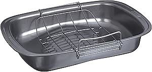 GoodCook Everyday Nonstick Quick-Baste Roasting Pan with Locking Rack, Gray