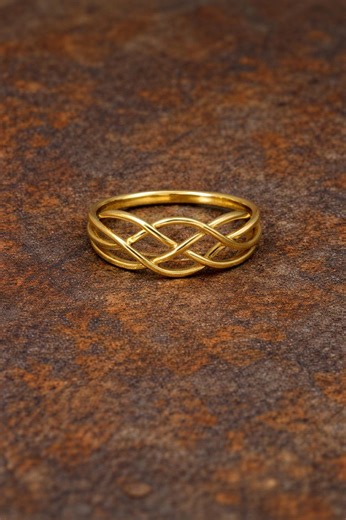 Elegant Gold Infinity Knot Ring – Minimalist Woven Band - Etsy