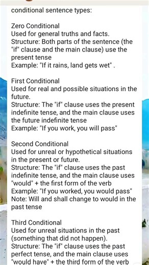 #conditional_sentences .#typesofconditionolsentance. zero, first, 2nd and 3rd conditional sentance.